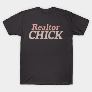 Realtor Chick // Retro Style Real Estate Typography Design T-Shirt